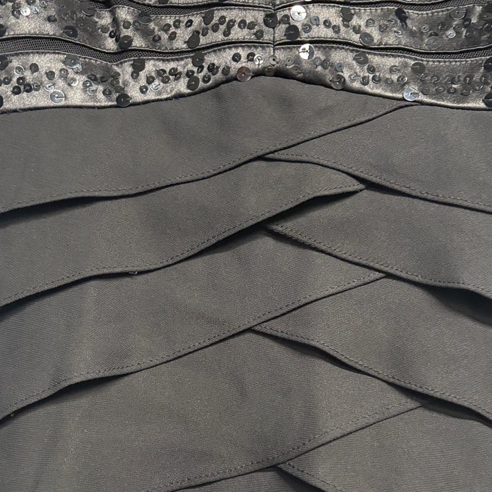 Chetta B Chic Black Dress with Sequin Detail - Picture 3 of 7